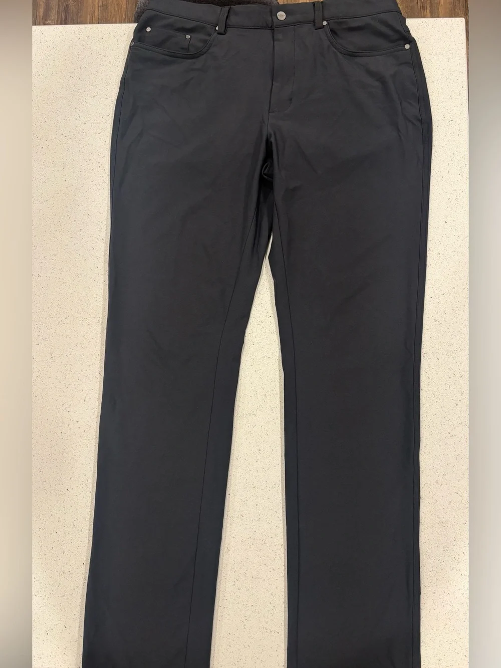 Greg Norman Men's Black Stretch 5-Pocket Straight-Leg Tech Pants 34X34